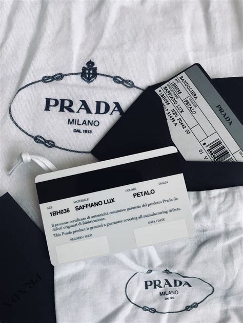 prada authentication card